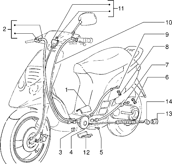 Схема электрооборудования скутера Piaggio NRG MC3 Purejet