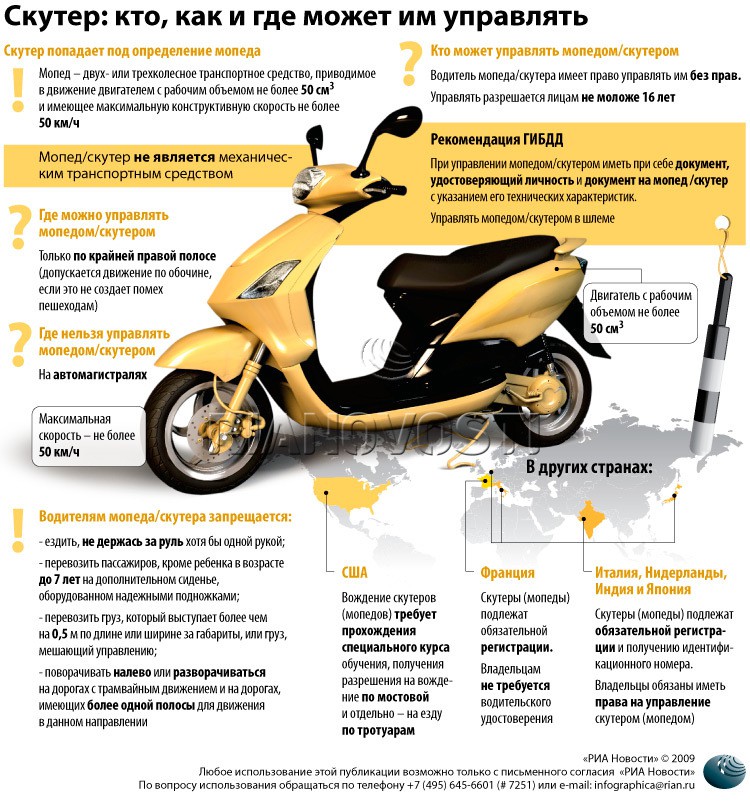 Как управлять скутером (мопедом)