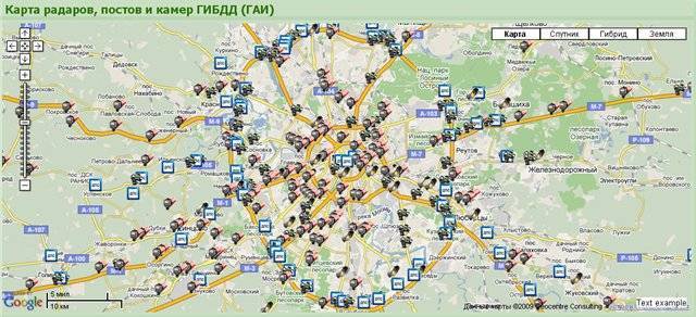 Камеры гибдд в московской области на карте 2021