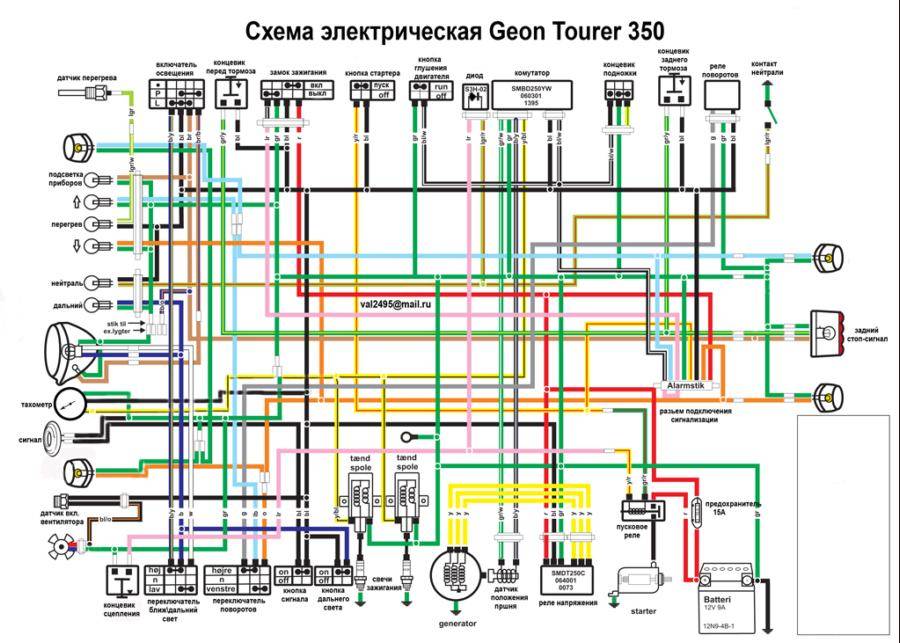 Схема электрических соединений мопедов alpha delta