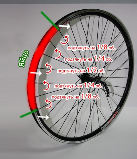 Исправление восьмерки на переднем и заднем колесах велосипеда