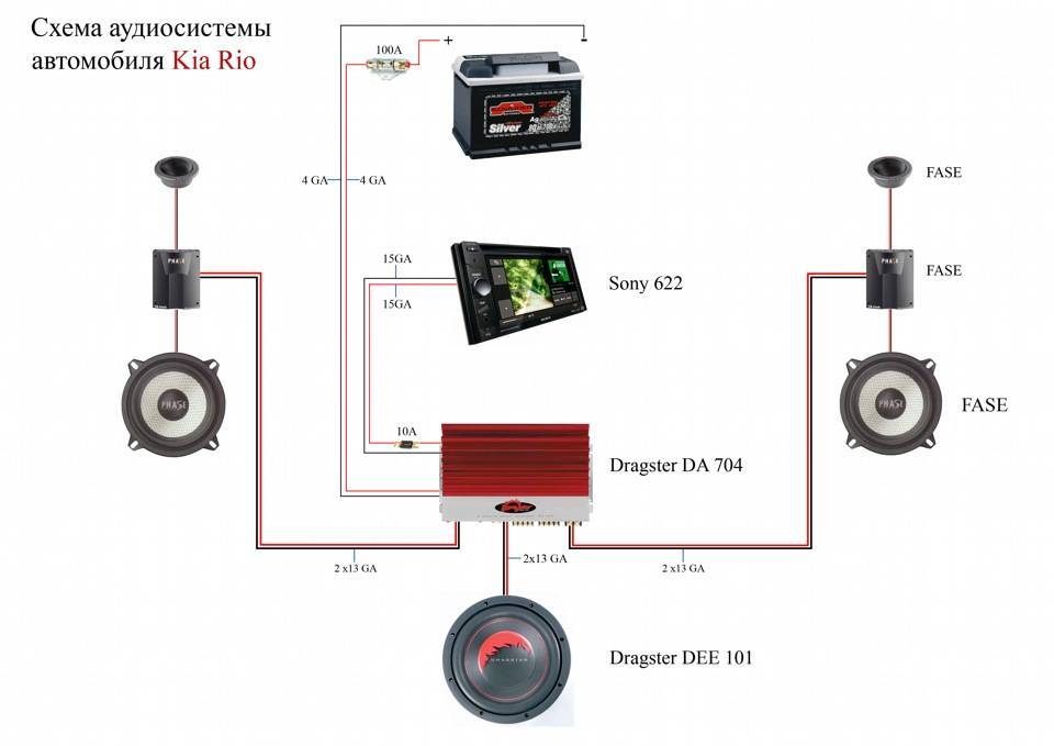 Схема подключения автомобильных динамиков