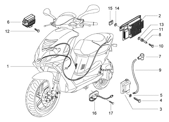 Схема электрооборудования скутера piaggio nrg mc2