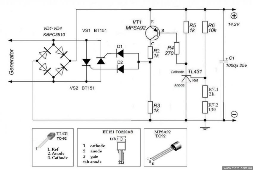 Реле регулятор напряжения 12v на скутер схема подключения