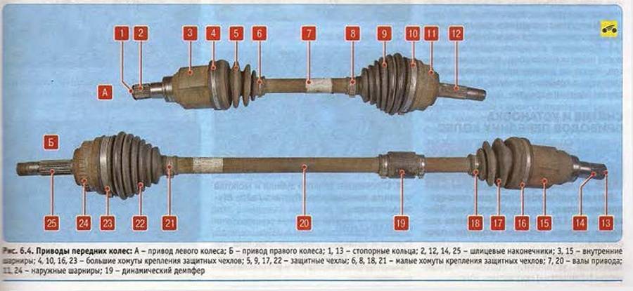 Шрус на схеме автомобиля