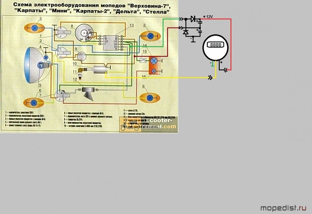 Схема электрооборудования мопеда карпаты